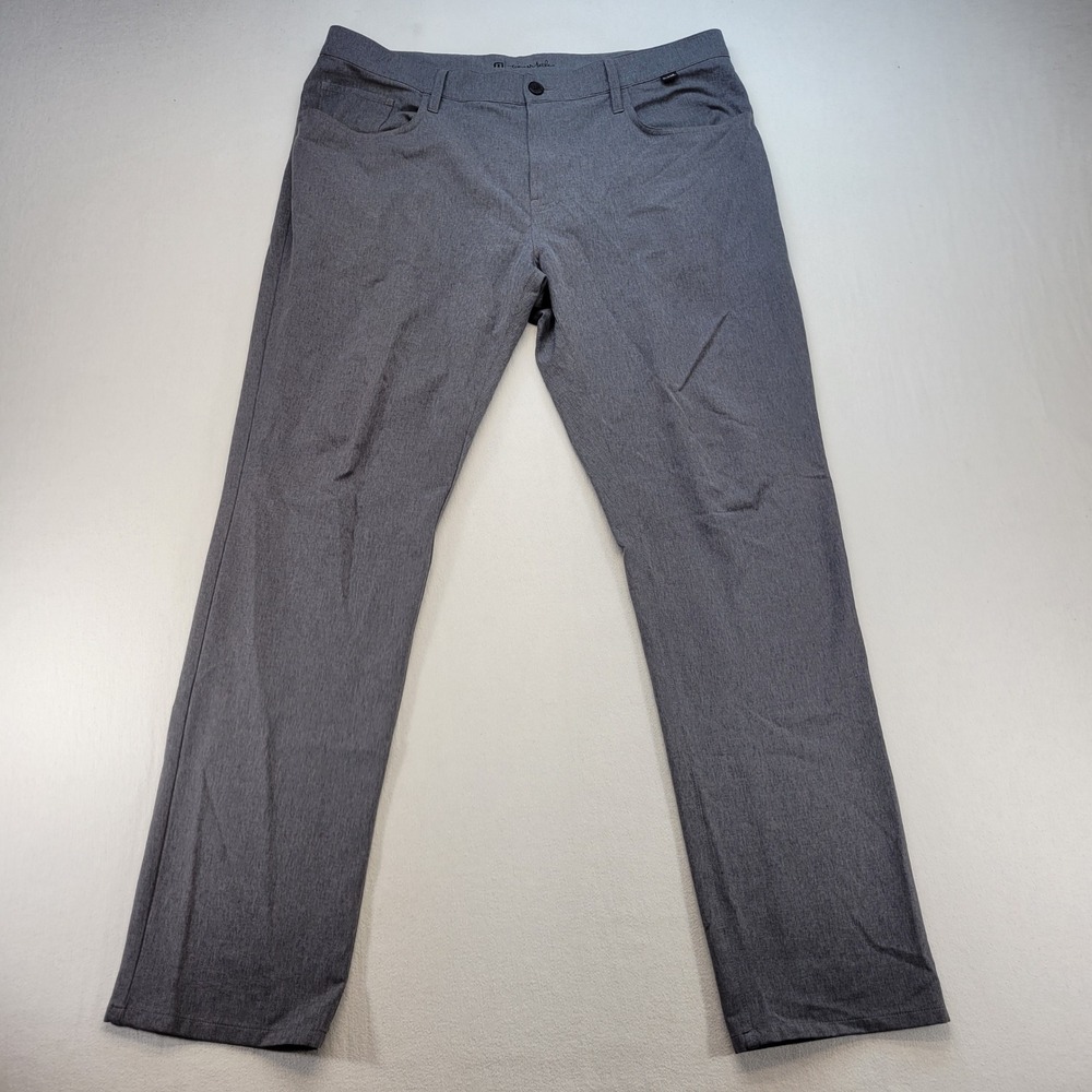 TravisMathew Right On Time Pants Mens 38x33 Gray Golf Performance Stretch
